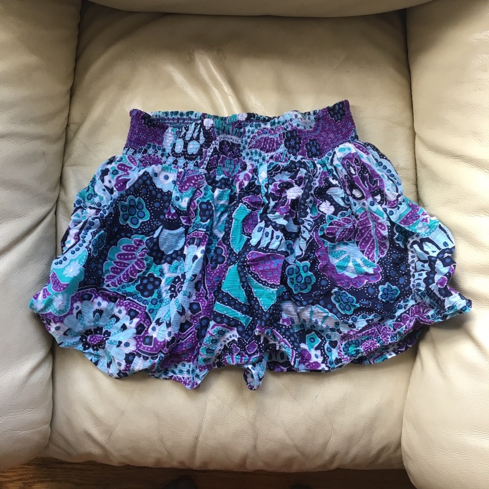 Girls purple and blue floral ruffled skirt size 12